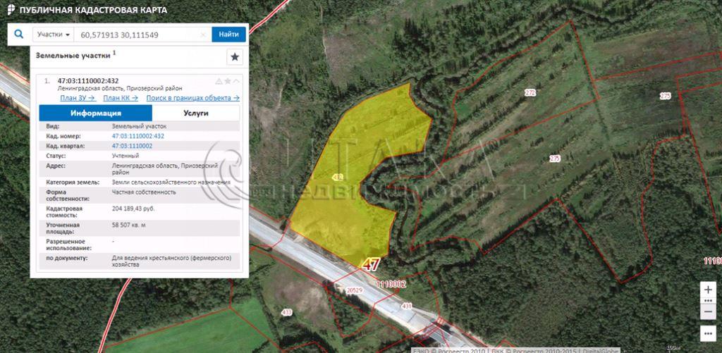 Публичная кадастровая карта ленинградской области приозерский район борисово